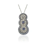 Suzy Levian New York Suzy Levian Sterling Silver Sapphire Graduating Pendant