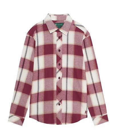 B By Brooks Brothers Big Boys Plaid Long Sleeve Shirt