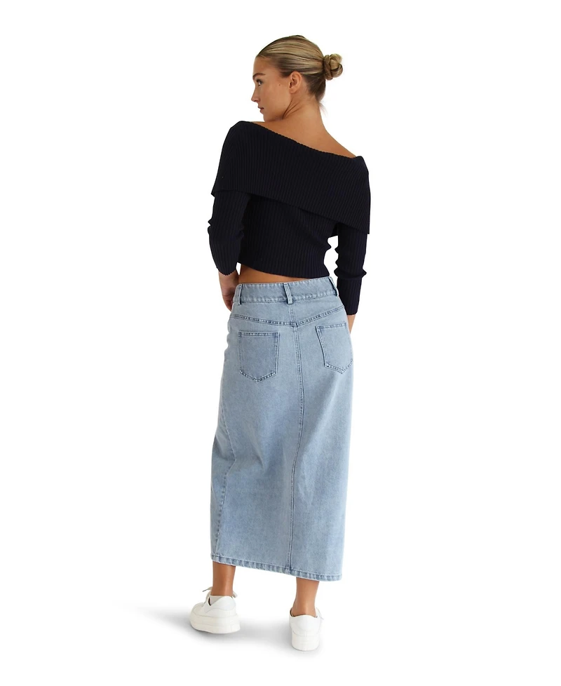 Belle & Bloom More Than Words Collared Knit Top