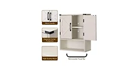 Slickblue Bathroom Wall Cabinet with Storage Shelf and Towel Bar for Organization