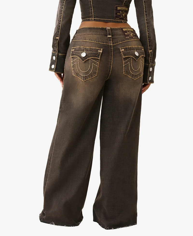 True Religion Women's Jessie T Super Baggy Flap Jeans