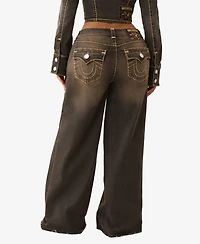 True Religion Women's Jessie T Super Baggy Flap Jeans