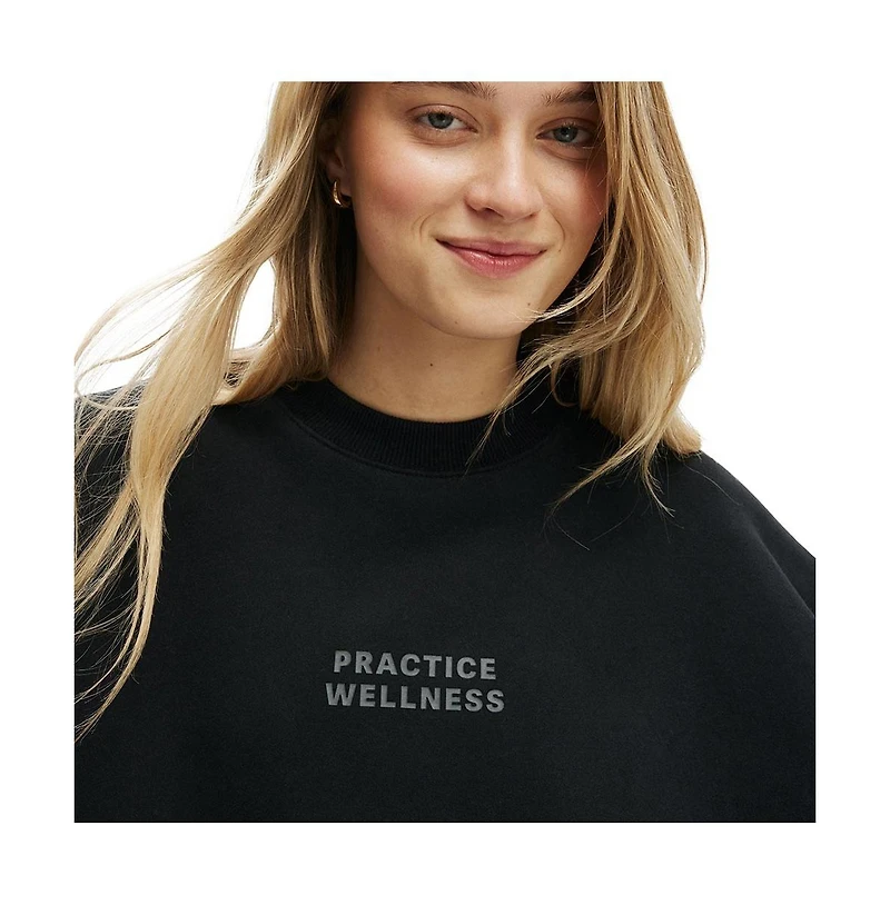 Cotton On Women's Active Plush Graphic Crew Sweatshirt