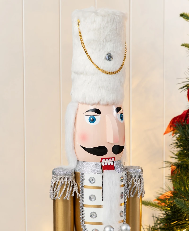 Glitzhome 35.75" Wooden Christmas Soldier Nutcracker
