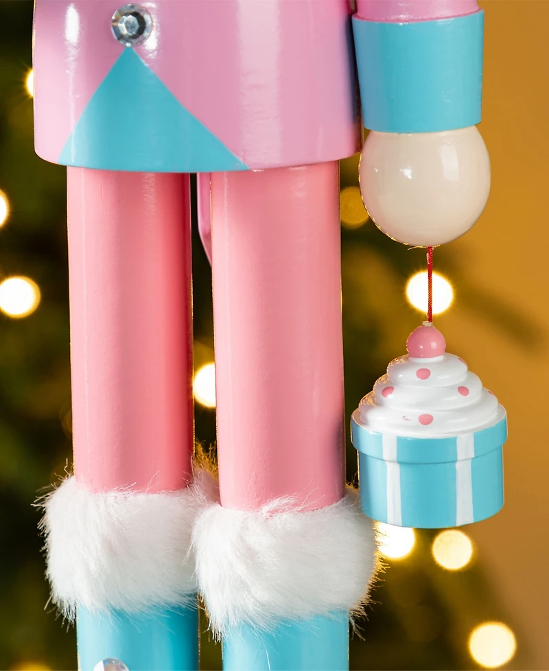 Glitzhome 24" Wooden Christmas Cake Nutcracker