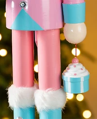 Glitzhome 24" Wooden Christmas Cake Nutcracker