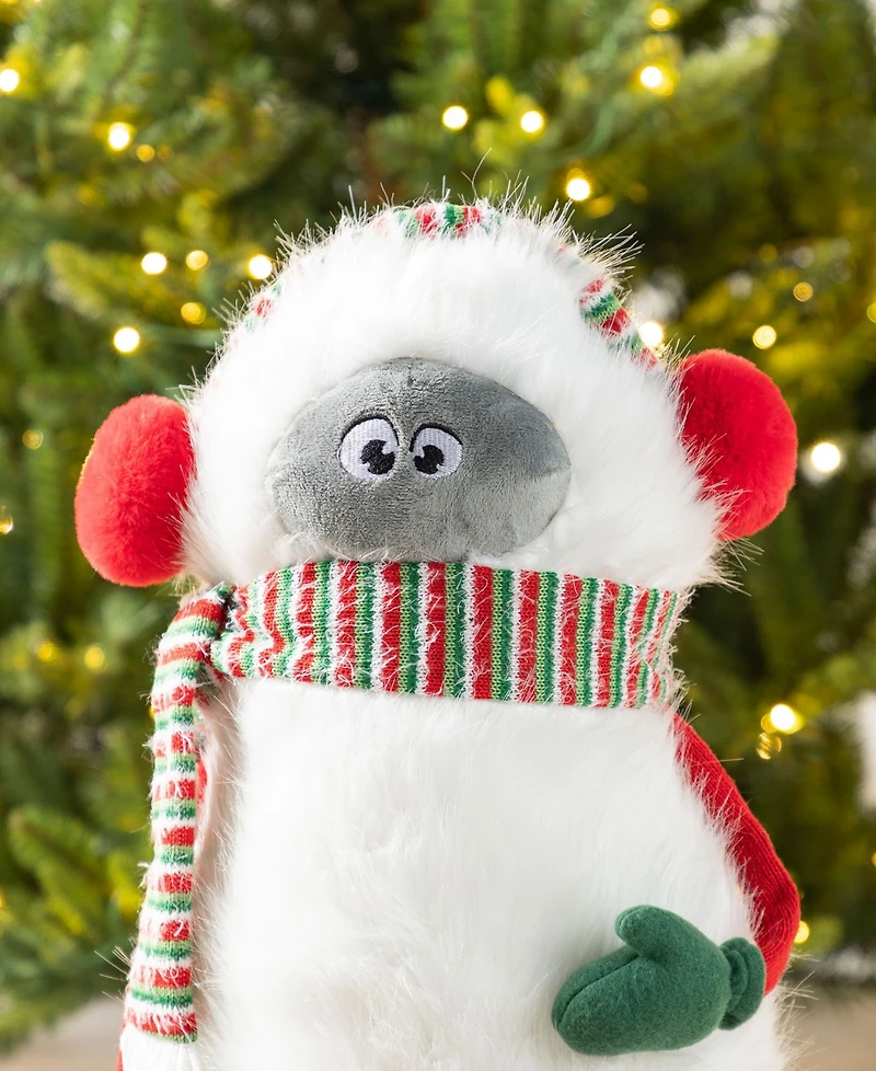 Glitzhome 29.25" Christmas Fabric Yeti with Telescoping Legs