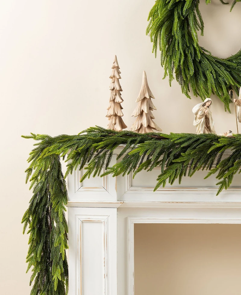 Glitzhome Christmas Greenery Dripping Garlands, Set of 2