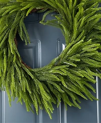 Glitzhome Christmas Greenery Dripping Wreath and Matched Garlands, Set of 3