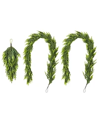 Glitzhome Christmas Greenery Dripping Teardrop and Matched Garlands, Set of 3
