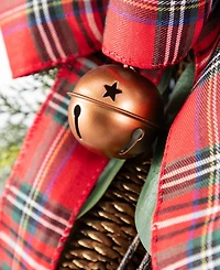 Glitzhome Christmas Bell, Pinecone and Berry Bow Teardrops, Set of 2