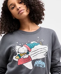 Grayson Threads, The Label Juniors' Snoopy Sledding Fleece Sweatshirt