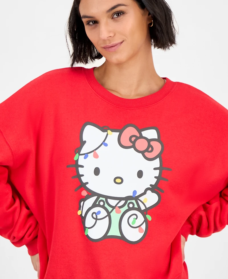 Grayson Threads, The Label Juniors' Hello Kitty Christmas Lights Sweatshirt
