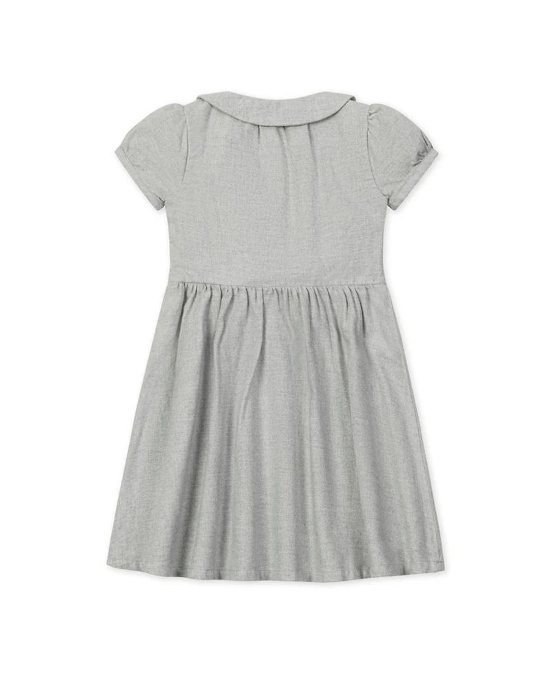 Hope & Henry Little and Big Girls' Organic Double Breasted Flannel Dress with Collar