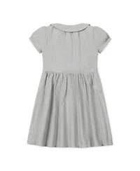 Hope & Henry Little and Big Girls' Organic Double Breasted Flannel Dress with Collar