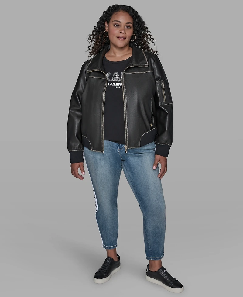 Karl Lagerfeld Paris Plus Zip Up Jacket