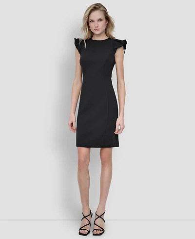 Dkny Women's Bubble Sleeve Sheath Scuba Crepe Dress