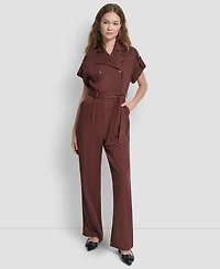 Dkny Women's Short Sleeve Heavy Jumpsuits