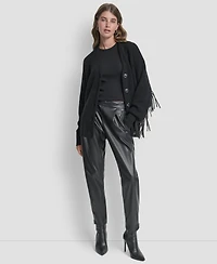 Dkny Women's Fringe Long Sleeve Cardigan Sweater