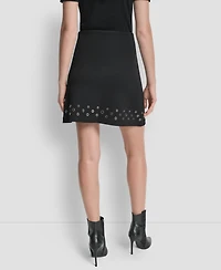 Dkny Women's Grommet Hem Detail Mini Skirt