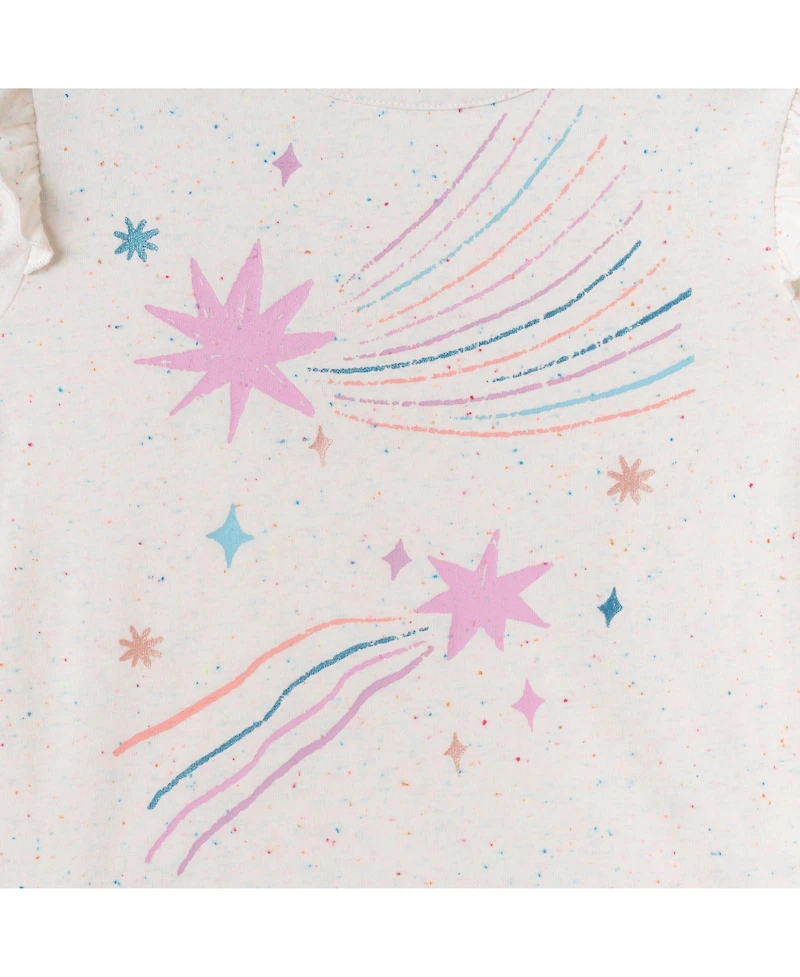 Andy & Evan Toddler/Child Girls Shooting Stars Ruffle Sleeve Tee