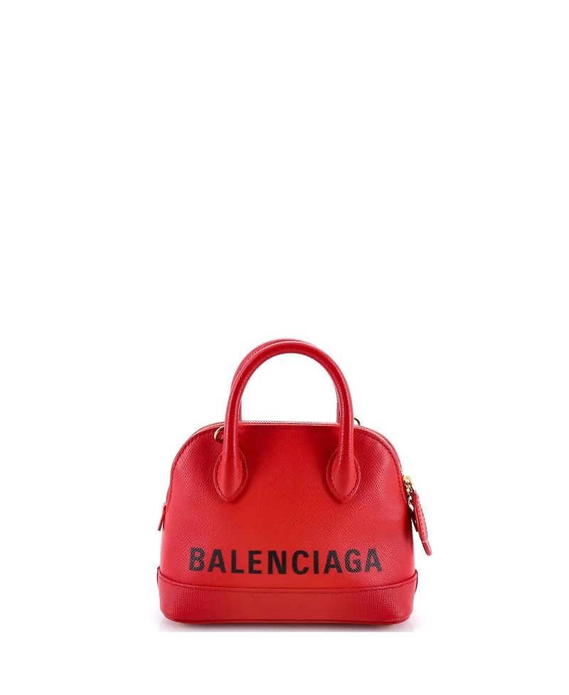 Pre-Owned Balenciaga Xxs Logo Ville Bag Leather