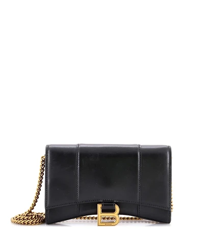 Pre-Owned Balenciaga Hourglass Chain Wallet Leather