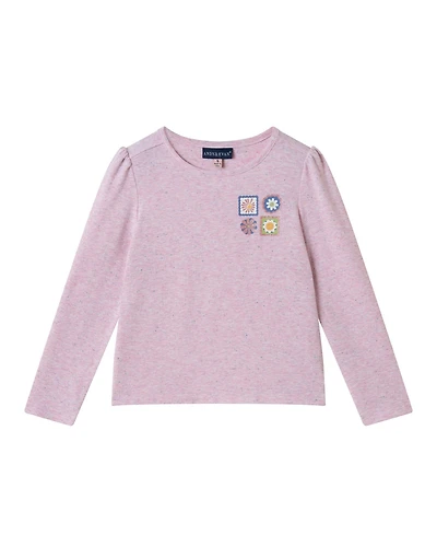 Andy & Evan Toddler Girls Toddler/Child Nep Tee w/Floral Accents