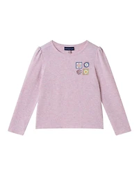 Andy & Evan Toddler Girls Toddler/Child Nep Tee w/Floral Accents