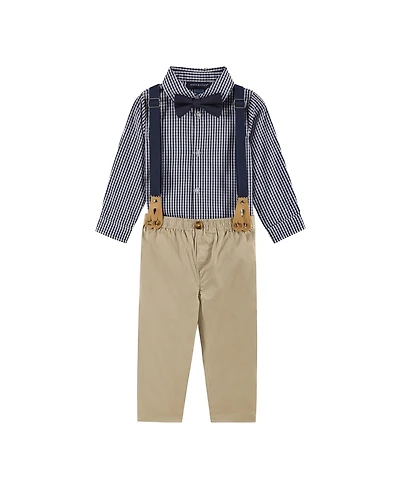 Andy & Evan Infant Boys Check Buttondown Suspenders Set