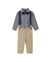 Andy & Evan Infant Boys Check Buttondown Suspenders Set