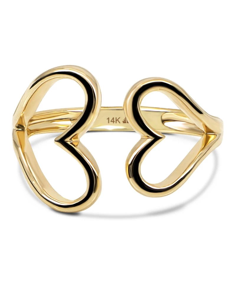 Devata Couple Heart Ring in 14K Gold, Size 9, approx. 3.1 grams