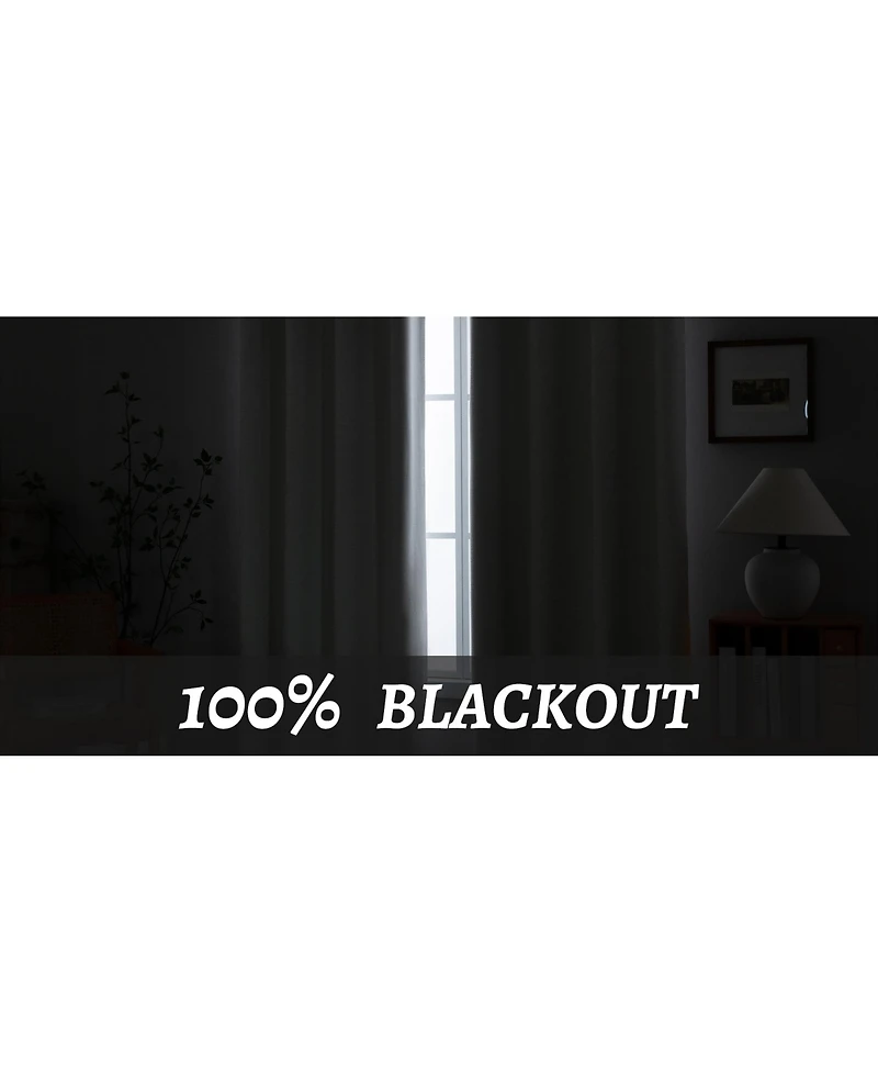 Awesome Home 100% Blackout Cotton Blend Thermal Grommet Curtains, 2 Panels