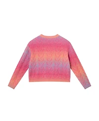 Andy & Evan Child Girls Rainbow Ombre Cable Knit Sweater