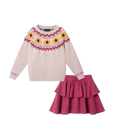 Andy & Evan Toddler Girls Toddler/Child Fall Fairisle Sweater Set