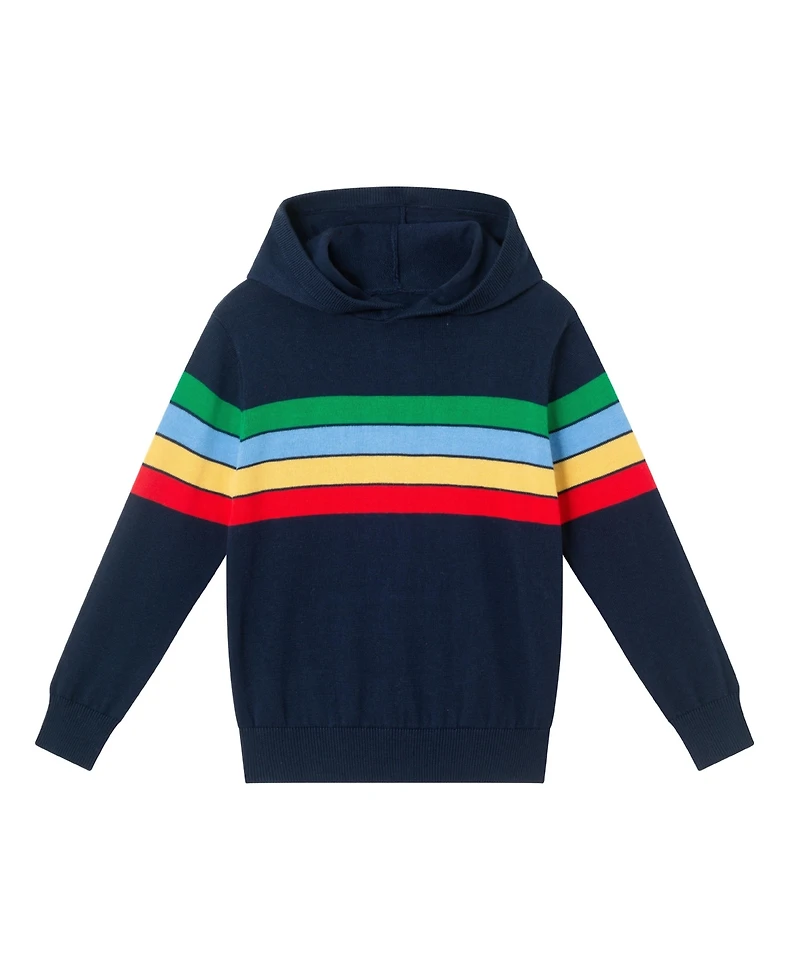 Andy & Evan Toddler/Child Boys Hooded Striped Sweater w/Multi Stripe