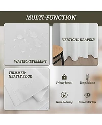 100% Blackout Linen Texture Curtains with Grommet Top, 2 Panels