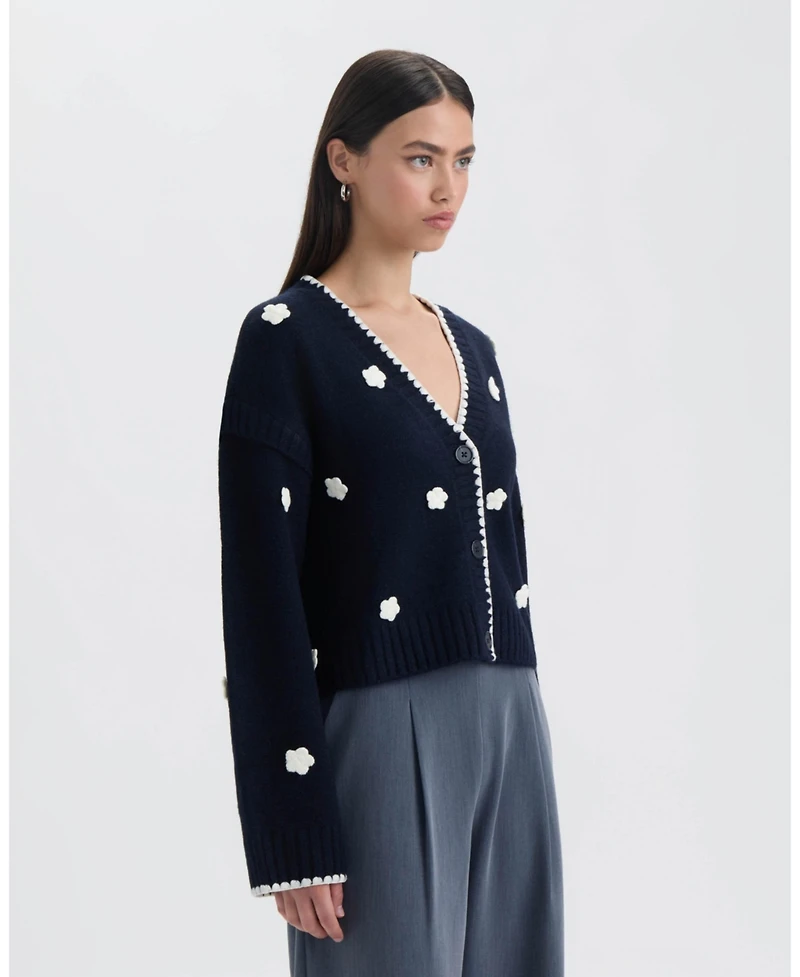 Nvlt Women's Crochet Flower Cardigan
