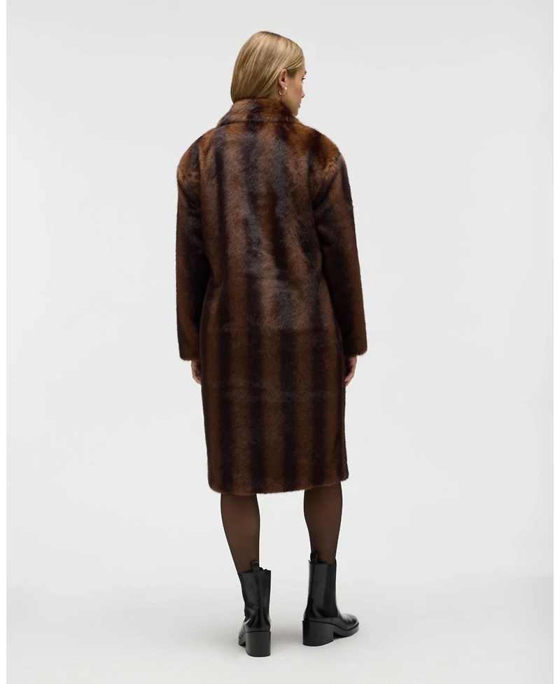 Nvlt Women's Military Mink Faux Fur Coat