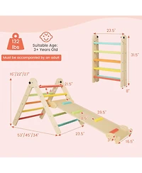 Akiudex 3-in-1 Climbing Set Foldable and Adjustable Kids Triangle Set