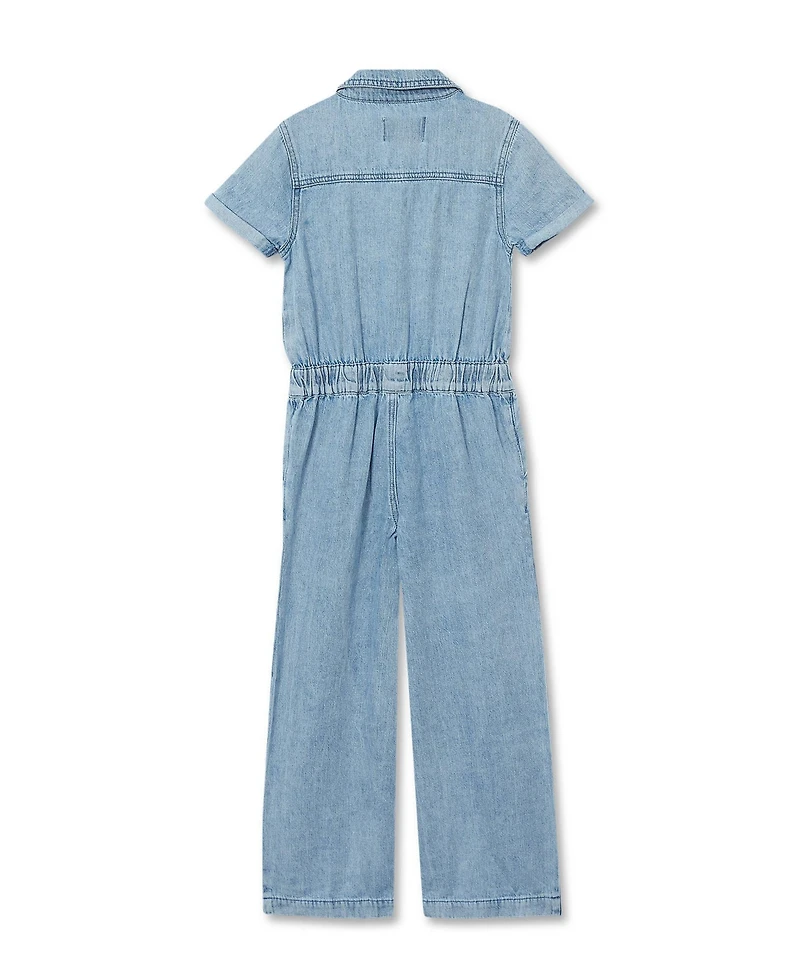 Lands' End Girls Lightweight Denim Jumpsuit
