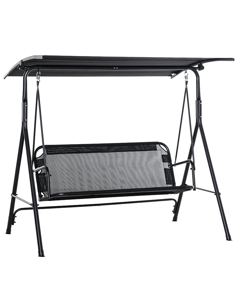 Flynama Outsunny 52 Inch 2 Person Canopy Swing Chair with Adjustable Shade
