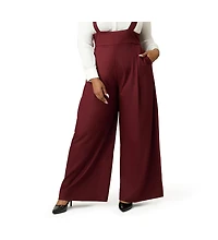 Unique Vintage Plus Wide Leg Rochelle Suspender Pants