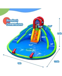 Inflatable Water Park Waterslide for Kids Backyard with 780W Air Blower