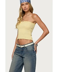 Edikted Womens Emmet Strapless Scrunch Top