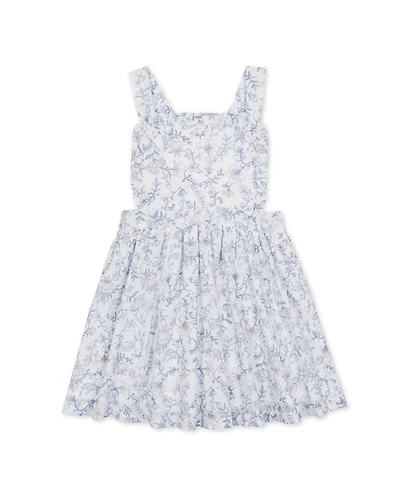 Hope & Henry Little and Big Girls' Organic Ruffle Edge Apron Dress