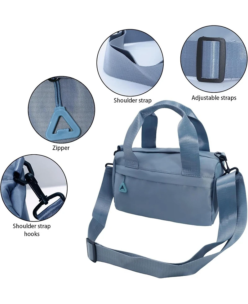 Mini Black Gym Bag Sport Bag Adjustable Small Duffle Bag Detachable Strap Gym Tote For Women Small Duffle Bag (Blue)