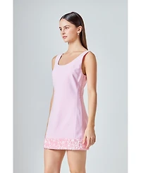 endless rose Women's Sequin Mixed Media Mini Dress