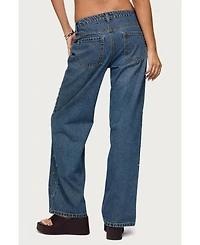 Edikted Women's Esmay Studded Low Rise Jeans