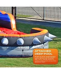 JumpOrange Rocker Commercial Grade Inflatable Water Slide with Splash Pool & Blower, Kids and Adults, Outdoor Backyard Water Park, Indoor Use, Summer